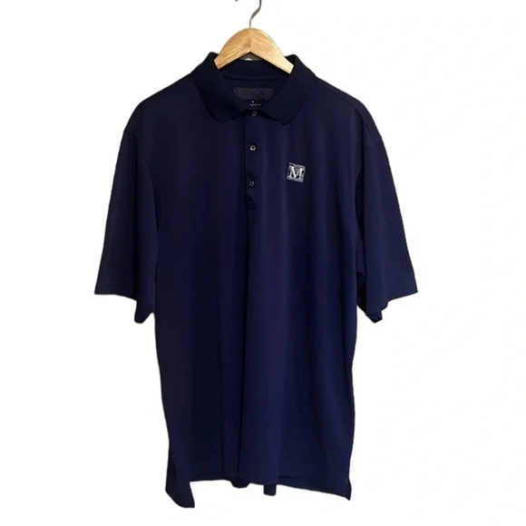 Men’s Navy Blue Golf Polo Shirt Size XL Mediterra Club Casual Summer Athletic - Picture 1 of 5